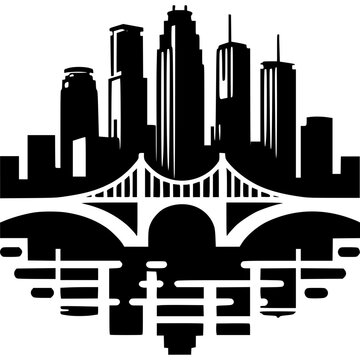 Minneapolis Skyline Icon Vector