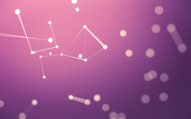 Abstract background. Molecules technology with polygonal shapes, connecting dots and lines. Connection structure. Big data visualization.