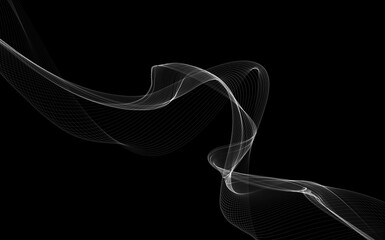 Dark abstract background with a glowing abstract waves