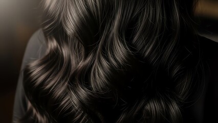 Dark brown hair with loose waves