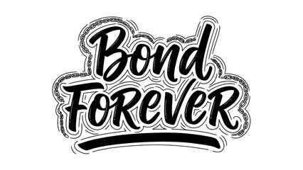 Captivating calligraphy with a chain motif expressing unbreakable connection and enduring affection