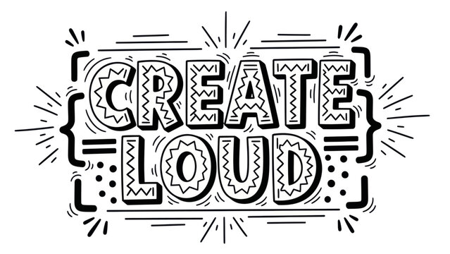 Bold Hand Drawn Typographic Art Declaration of Creative Expression and Audacity