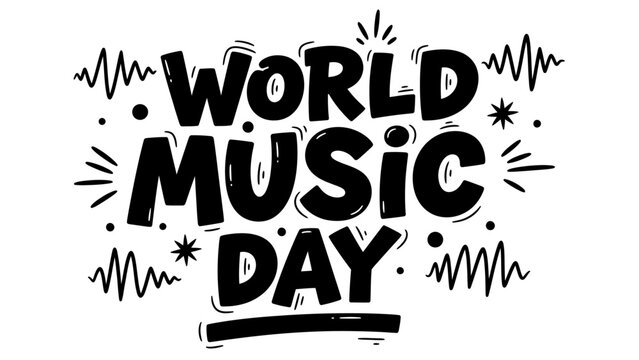 Celebrate World Music Day with this Vibrant Hand-Drawn Text Design