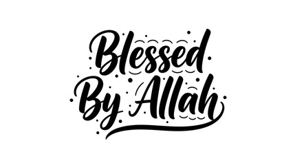Obraz premium Elegant calligraphic design with an inspirational religious message expressing gratitude and