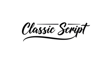 Elegant Classic Script Typeface Design with Decorative Underline and Overline Elements for Branding