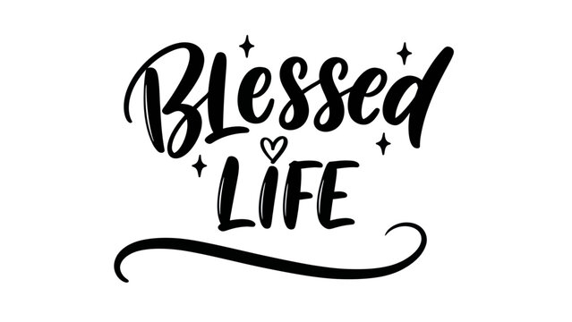 Elegant calligraphic script expressing gratitude for a fortunate existence, adorned with