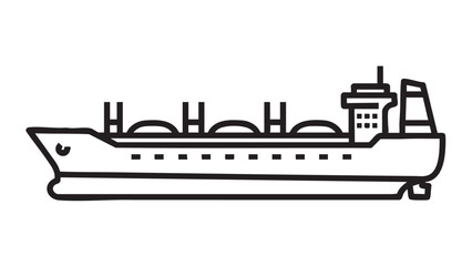 Obraz premium A cargo ship sailing through the open sea, viewed from the side