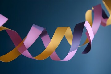 Paper Chain Garland Spiraling Through Frame Creating Festive Decorative Movement with Colorful Craft Charm