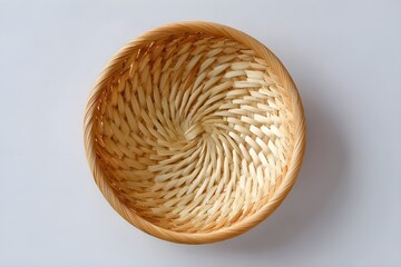 Woven bamboo bowl showing spiral crafting technique for a unique handmade item