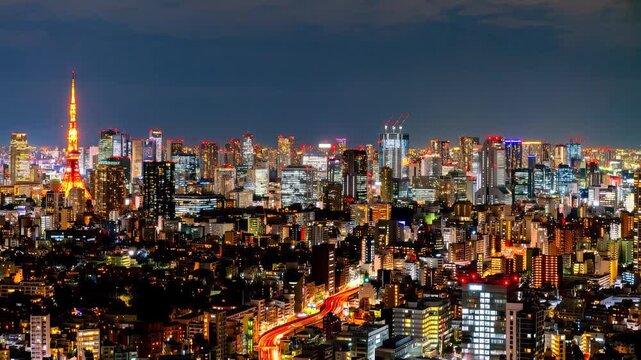 東京都心夜景・ドローン撮影イメージ