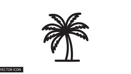 Obraz premium Palm tree icon illustration on a white background viewed from the front