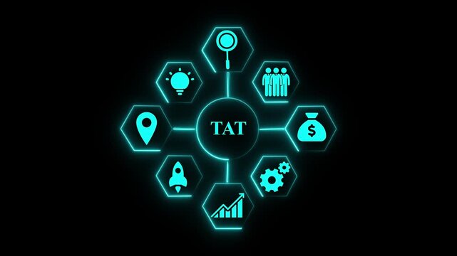 business tat concept animation on abstract technology background representing digital documents and online workflow
