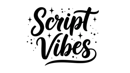 Schilderijen op glas Positive Typography Expressive handwritten script typography art conveying positive feelings and creative energy  © filterJU