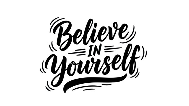Inspirational calligraphy with a powerful self-belief message promoting inner confidence and