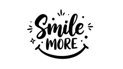 Joyful handwritten typography encouraging positivity with smile and dots © filterJU