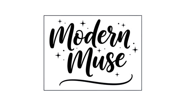 Modern Muse Inspiring Calligraphy Art with Celestial Accents
