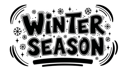 Stylish monochrome typography design for winter season holidays and snowy weather celebrations © varla