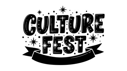 Vibrant Culture Fest typographic design, celebrating community events and artistic expression