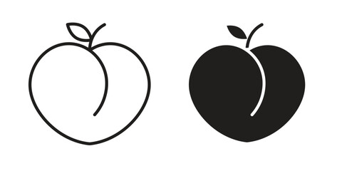 Peach icons sign vectors. suitable for web, app, infographic, etc
