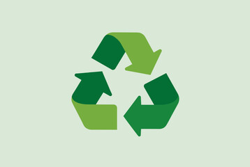 Obraz premium Green Recycling Symbol on Light Background for Environmental Sustainability