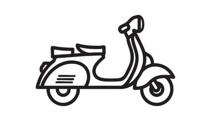 Obraz premium Vintage scooter parked on a clean white background viewed from the side