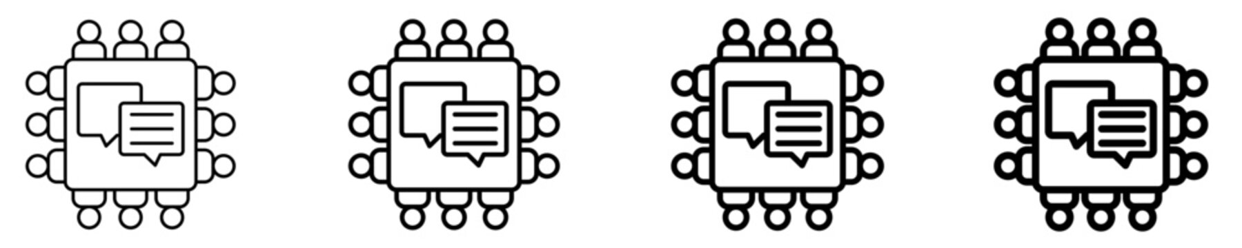 Team Negotiation Icon Set Different Style Collection
