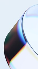Abstract iridescent shape, vertical orientation, 3d render