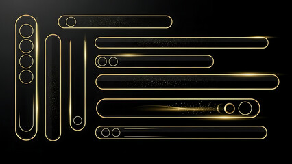Set of abstract vector metal background illustrations featuring steel bar icons and glass button design elements for business web tools