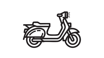 Fototapeta premium Simple line illustration of a scooter viewed from the side