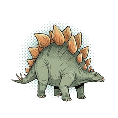 Fototapeta premium Vibrant Stegosaurus Illustration for Educational and Entertainment Projects.
