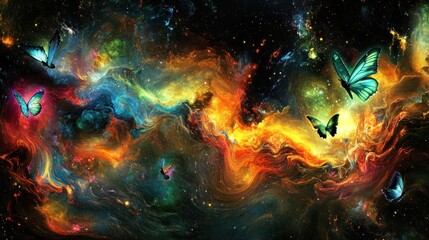 Cosmic butterflies dance in swirling nebulae