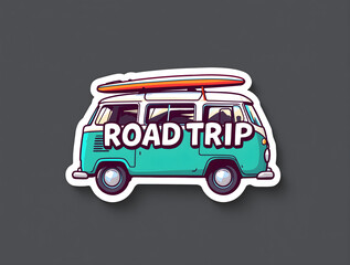 Retro Camper Van "Road Trip" 3D Badge