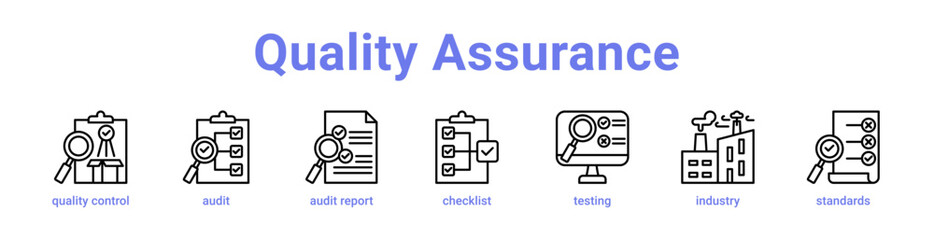 Quality Assurance Icon Banner and Collection