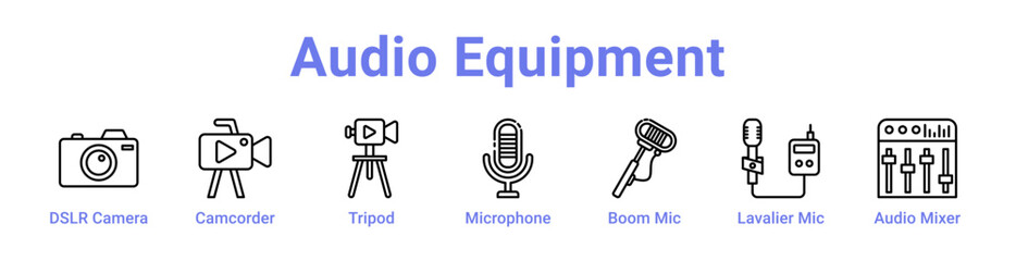 Audio Equipment Icon Banner and Collection © RanuKumbolo.lab