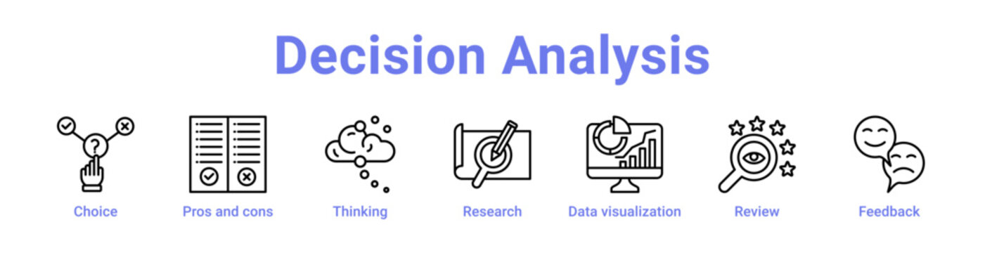 -Decision Analysis Icon Banner and Collection