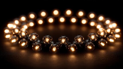 Decorative String Lights with Warm Glow on Dark Background
