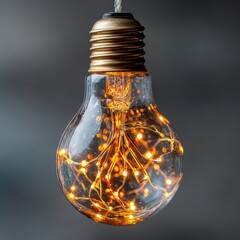 Vintage Light Bulb with Warm Glow and Twinkling Filament Design