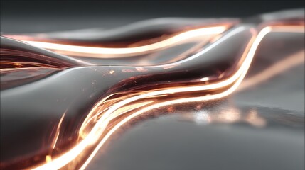 Abstract Flowing Light Waves in Soft Focus with Elegant Curves