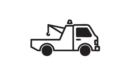 Naklejka premium Tow truck illustration on a white background viewed from the side
