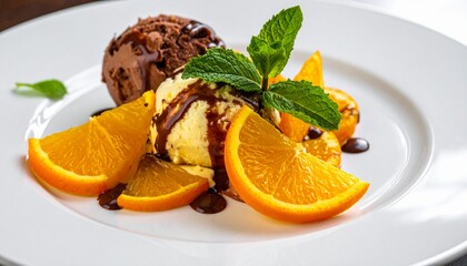 Orangen-Schoko-Eisbecher