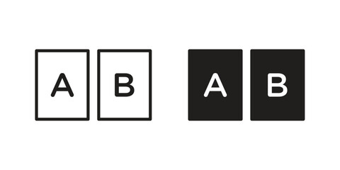 A B test icons for graphic design, logo, Web site, social media, UI, mobile app, vector illustration © kia