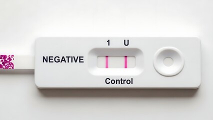 Close Up Studio Shot of Negative Pregnancy Test Result Device