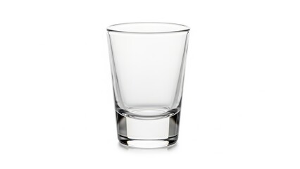 Clear empty glass on a white background.