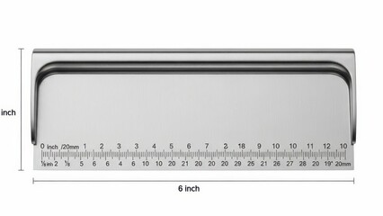 Stainless steel kitchen dough scraper with ruler markings.