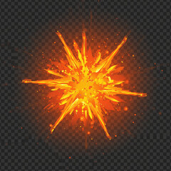 vector illustration of a fiery explosion