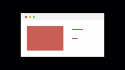 A minimalist illustration of a web browser window displaying content placeholders, representing a website layout or wireframe.