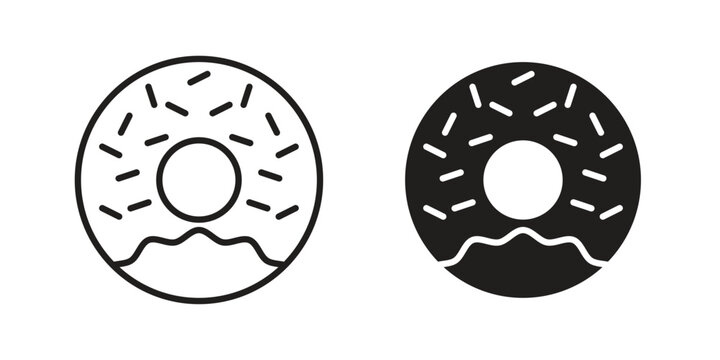 Donut icons for graphic design, logo, Web site, social media, UI, mobile app, vector illustration