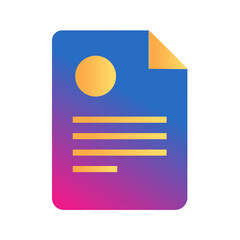 Modern document icon with gradient blue and purple background, representing data or information