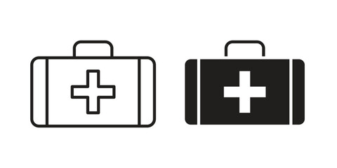 Fototapeta premium First aid kit icons for graphic design, logo, Web site, social media, UI, mobile app, vector illustration