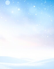 Obraz premium 淡いブルーの雪景色・冬空のミニマル背景